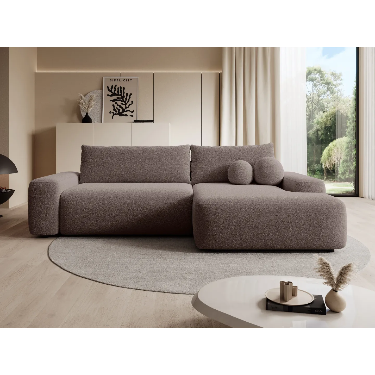 Ecksofa POOL mit Schlaffunktion & Bettkasten | L-Form