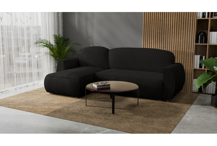 Ecksofa mit Schlaffunktion BERLIN, L-Form Bouclé