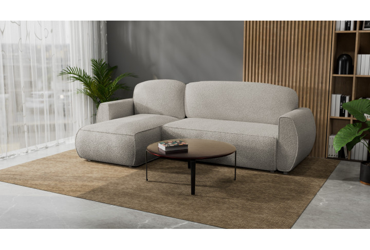 Ecksofa mit Schlaffunktion BERLIN, L-Form Bouclé