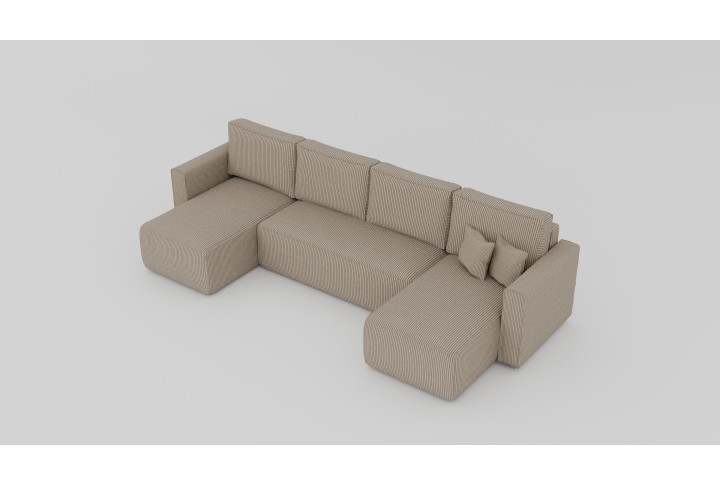 Cord-Ecksofa FIGO U-Form mit Schlaffunktion