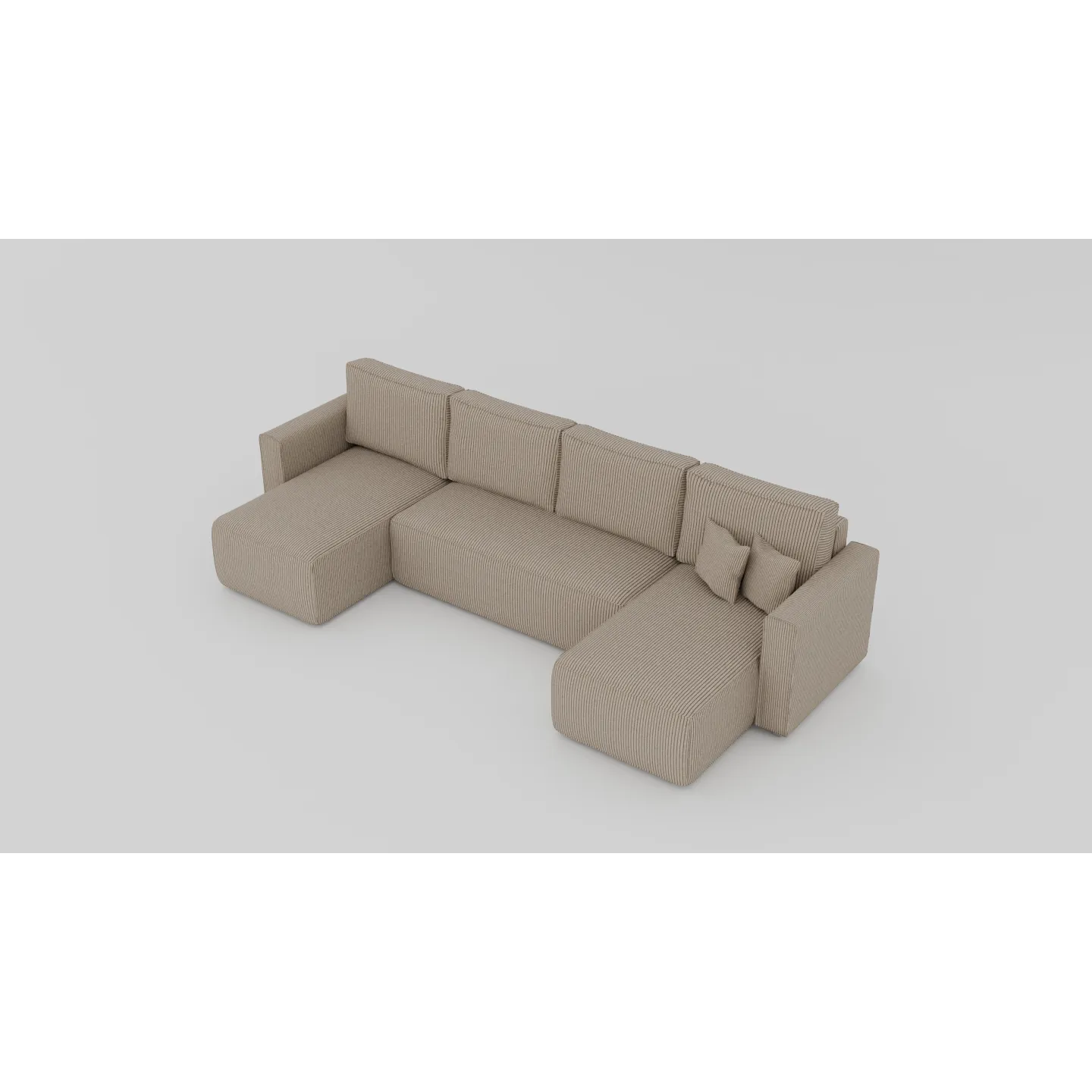 Cord-Ecksofa FIGO U-Form mit Schlaffunktion