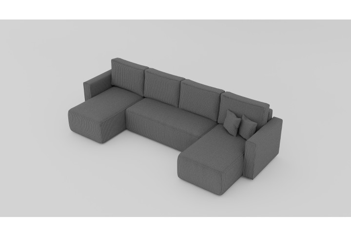 Cord-Ecksofa FIGO U-Form mit Schlaffunktion