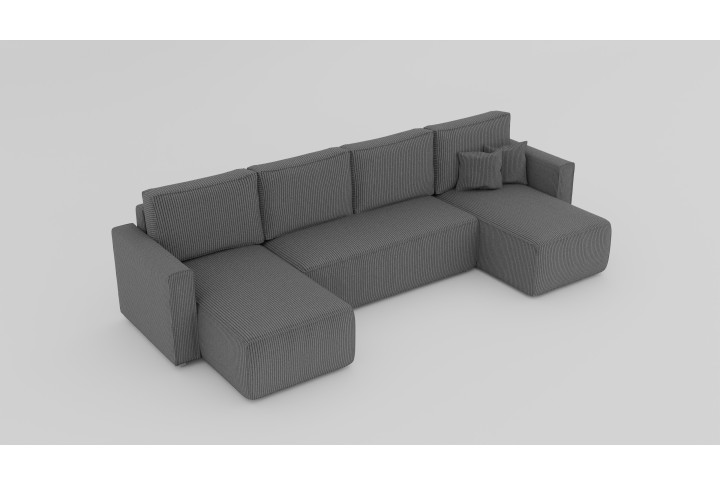 Cord-Ecksofa FIGO U-Form mit Schlaffunktion