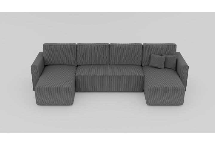 Cord-Ecksofa FIGO U-Form mit Schlaffunktion