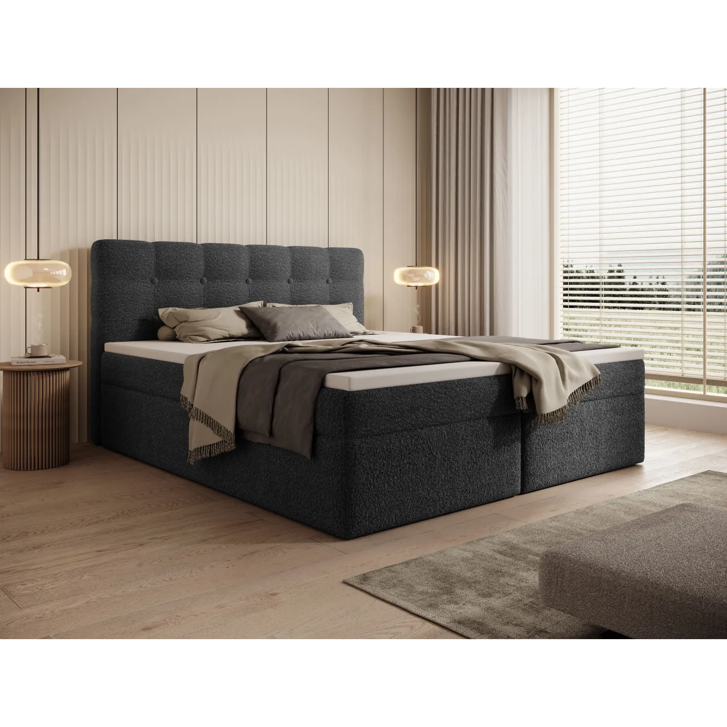 Boxspringbett FADO mit Bettkasten & Matratze | goldstoff24
