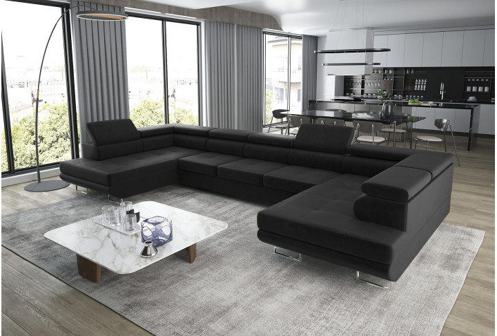 Schlafsofa U-Form ASTON | Mit Schlaffunktion & Bettkasten