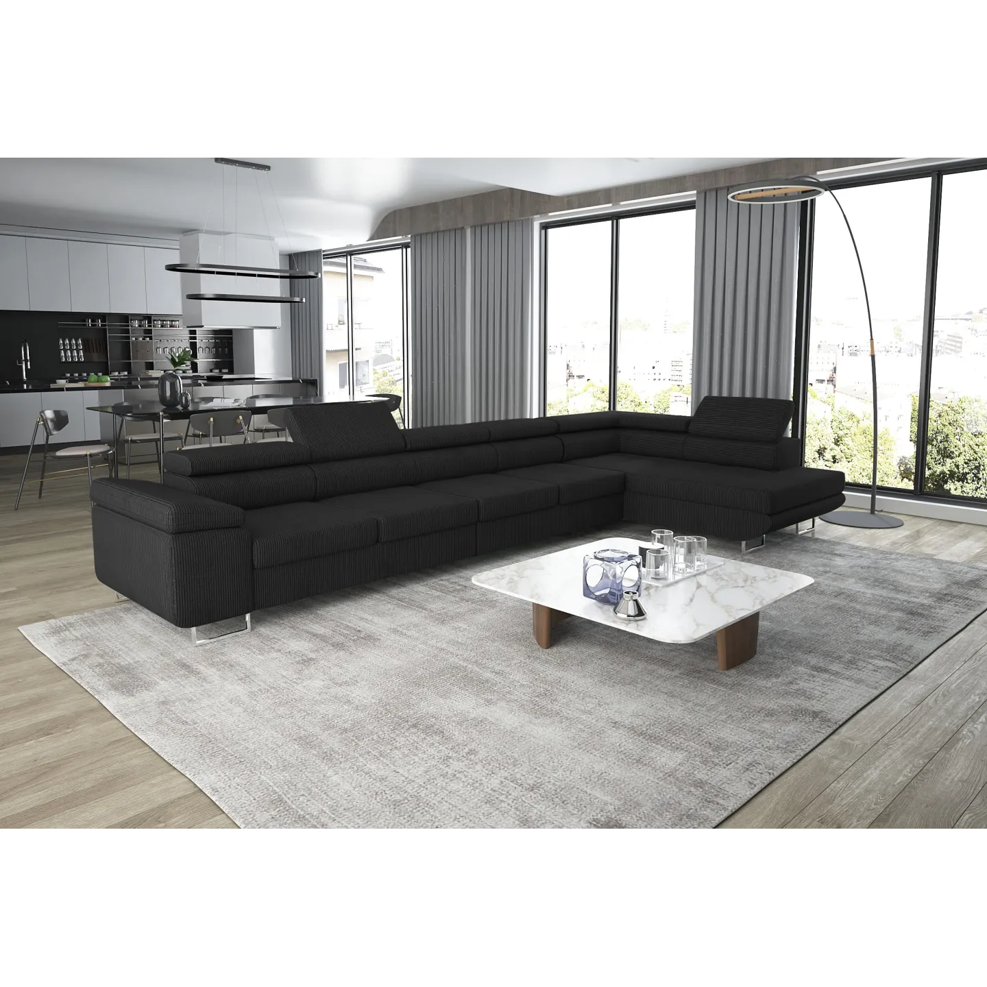 Ecksofa ASTON MAXI U-Form mit Schlaffunktion | Goldstoff24