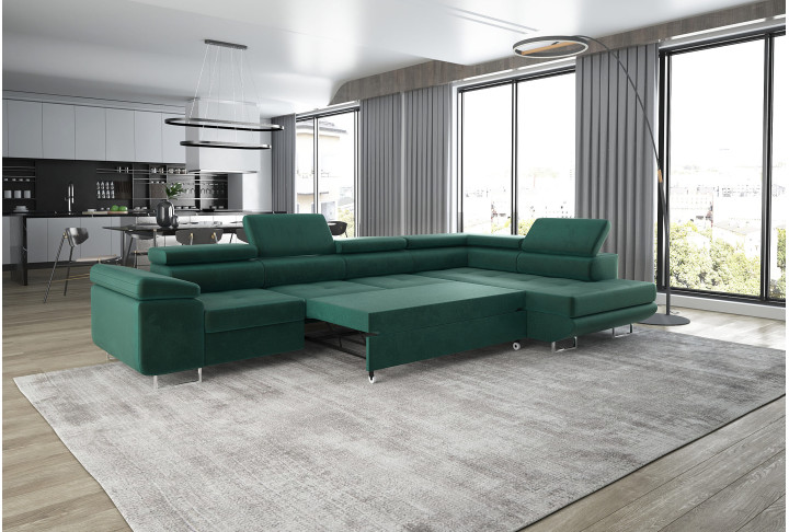 Ecksofa ASTON LONG mit Schlaffunktion & Relax | Goldstoff24