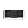 ZOVA Kommode Rillenfront 168cm | Gold & Schwarz | Goldstoff24