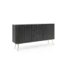 ZOVA Kommode Rillenfront 168cm | Gold & Schwarz | Goldstoff24