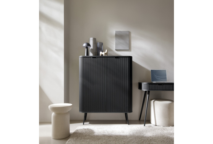 Kommode CAFFE 103cm gefräste Fronten Kaschmir/Gold/Schwarz