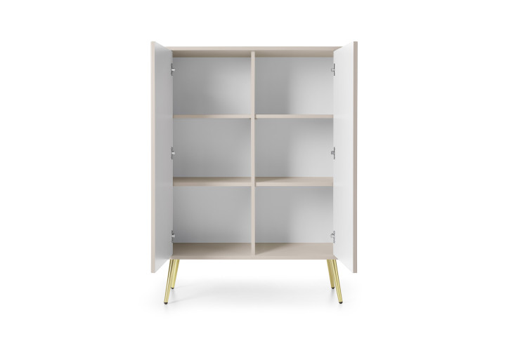Kommode CAFFE 103cm gefräste Fronten Kaschmir/Gold/Schwarz
