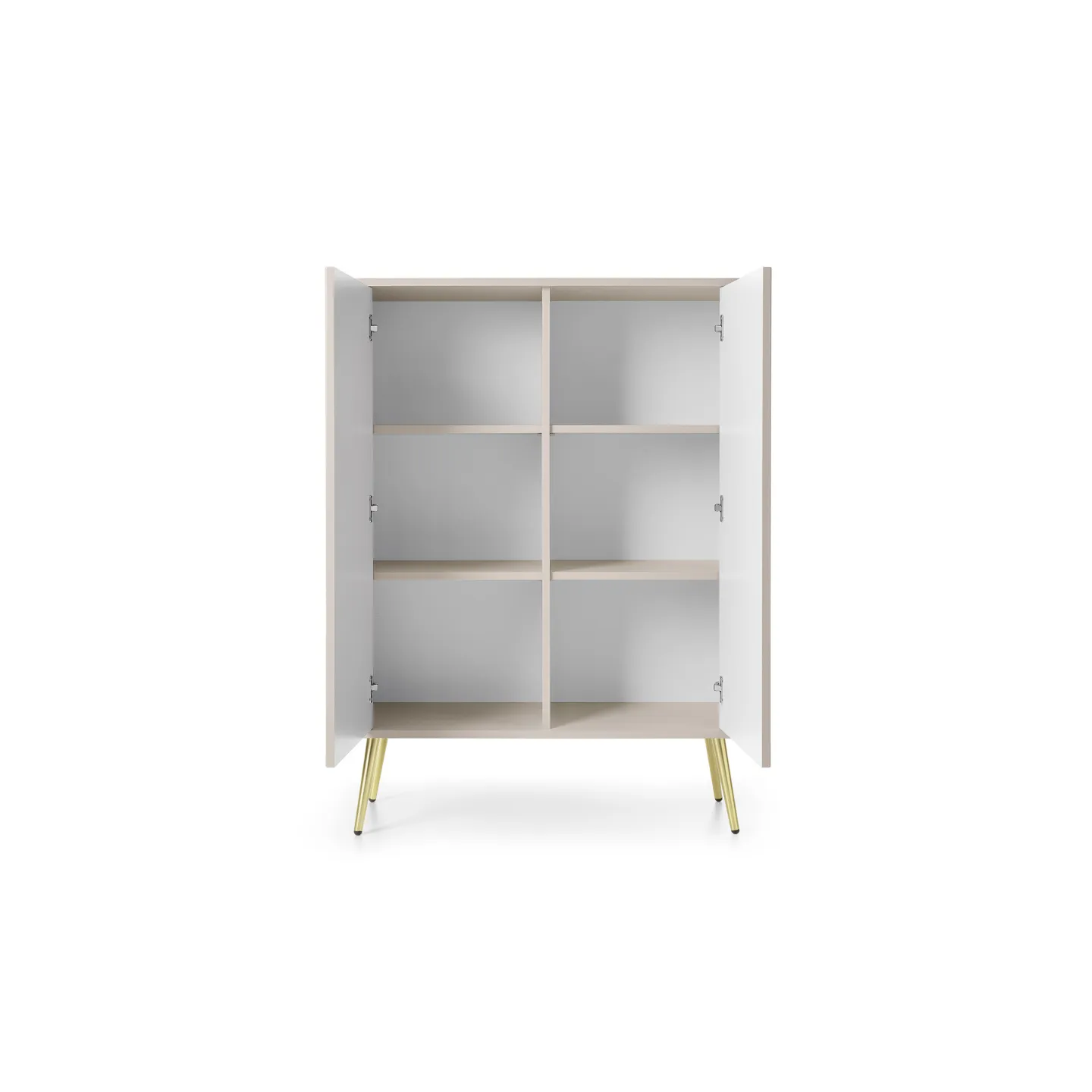 Kommode CAFFE 103cm gefräste Fronten Kaschmir/Gold/Schwarz