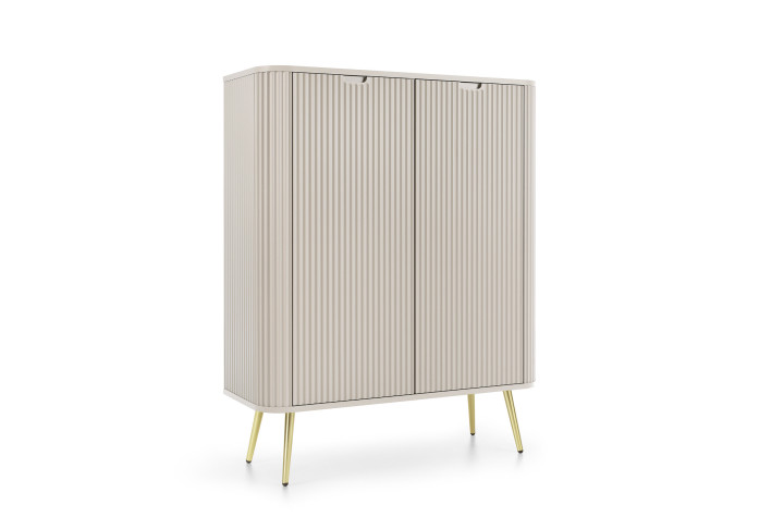 Kommode CAFFE 103cm gefräste Fronten Kaschmir/Gold/Schwarz