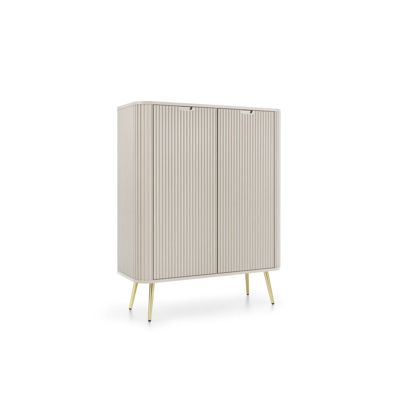 Kommode CAFFE 103cm gefräste Fronten Kaschmir/Gold/Schwarz