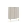 Kommode CAFFE 103cm gefräste Fronten Kaschmir/Gold/Schwarz