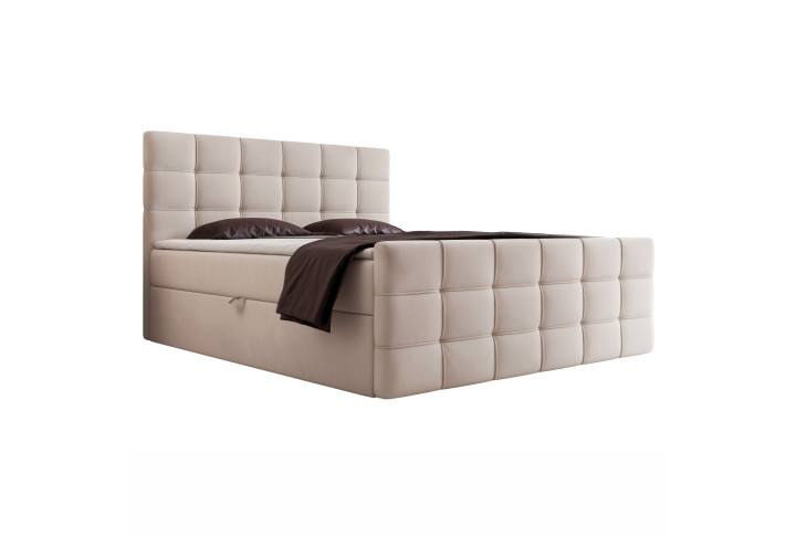Boxspringbett SERENO mit Stauraum und hohem Kopfteil