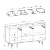 Sideboard HELION KSZ 160 skandinavisch Eiche hell Kommode