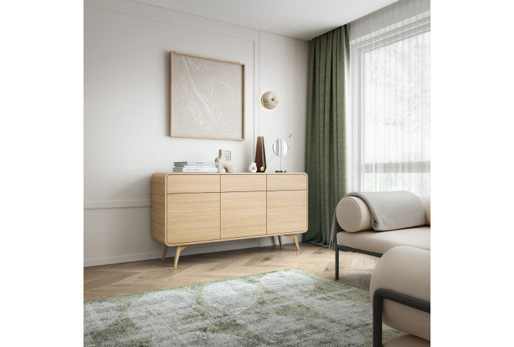 Sideboard HELION KSZ 160 skandinavisch Eiche hell Kommode