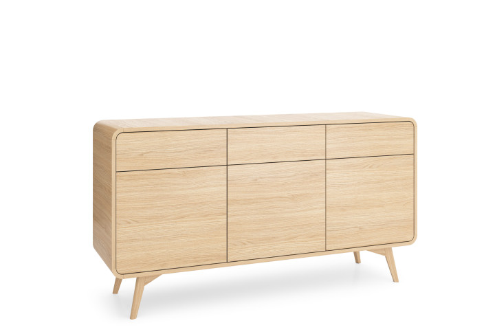 Sideboard HELION KSZ 160 skandinavisch Eiche hell Kommode
