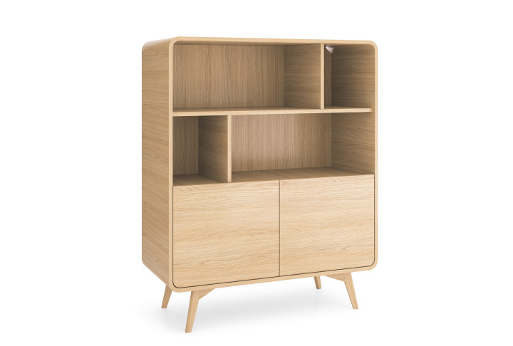 Retro Bücherregal HELION RG108 Eiche mit Türen
