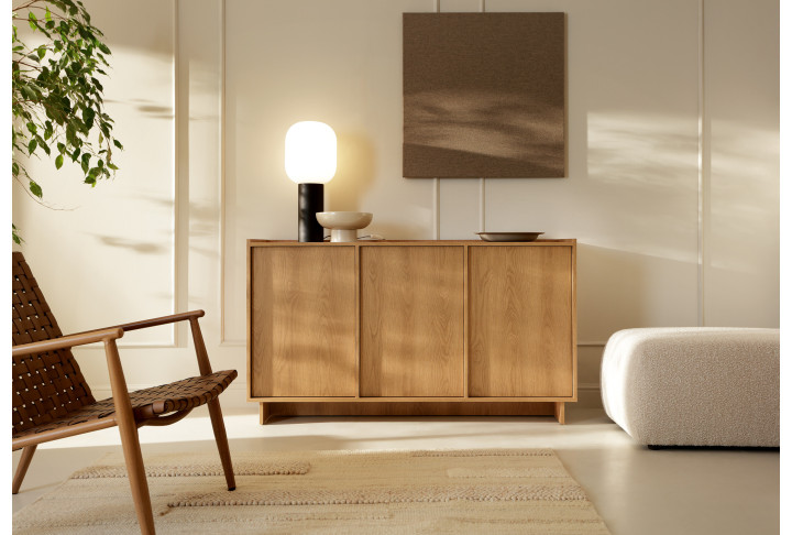Sideboard Holz Eiche Yasumi K147 | Schiebetüren | Goldstoff24