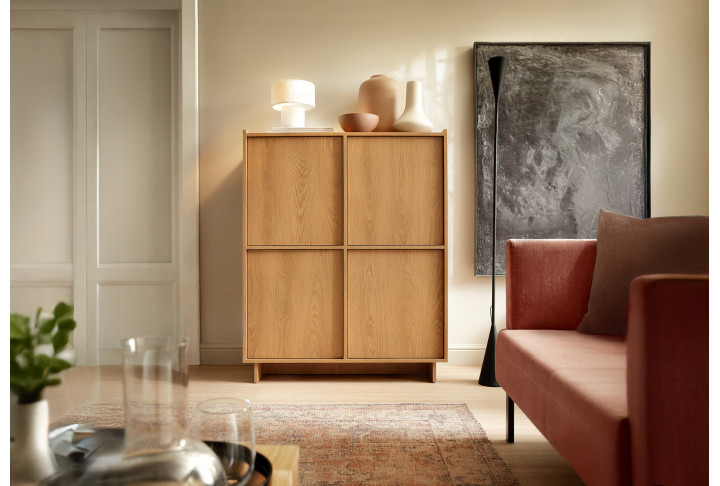 Highboard Holz Eiche Yasumi KW98 – Modern & 4-türig