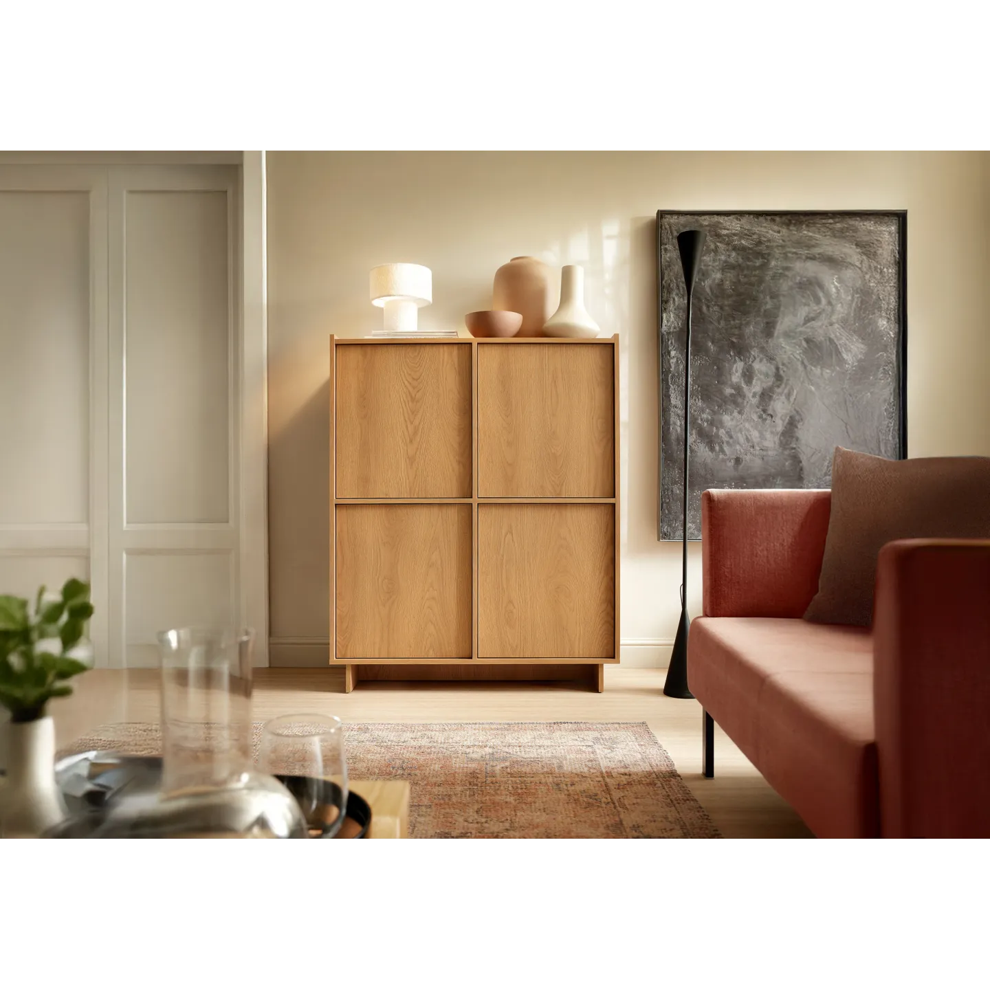 Highboard Holz Eiche Yasumi KW98 – Modern & 4-türig