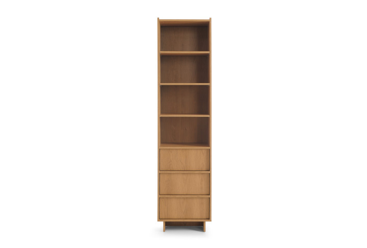 Yasumi R50 Standregal Eiche schmal mit 3 Schubladen | Goldstoff24