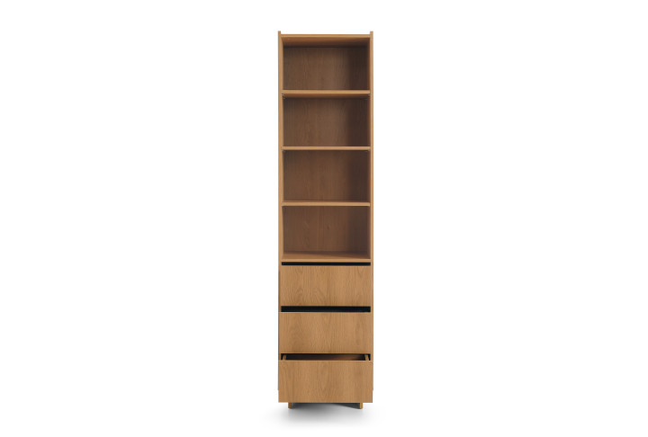 Yasumi R50 Standregal Eiche schmal mit 3 Schubladen | Goldstoff24