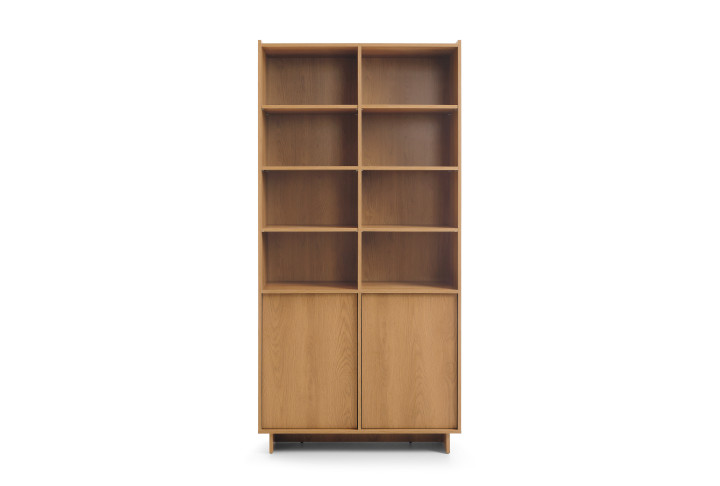 Bücherregal mit Türen aus Holz – Standregal Eiche Natur