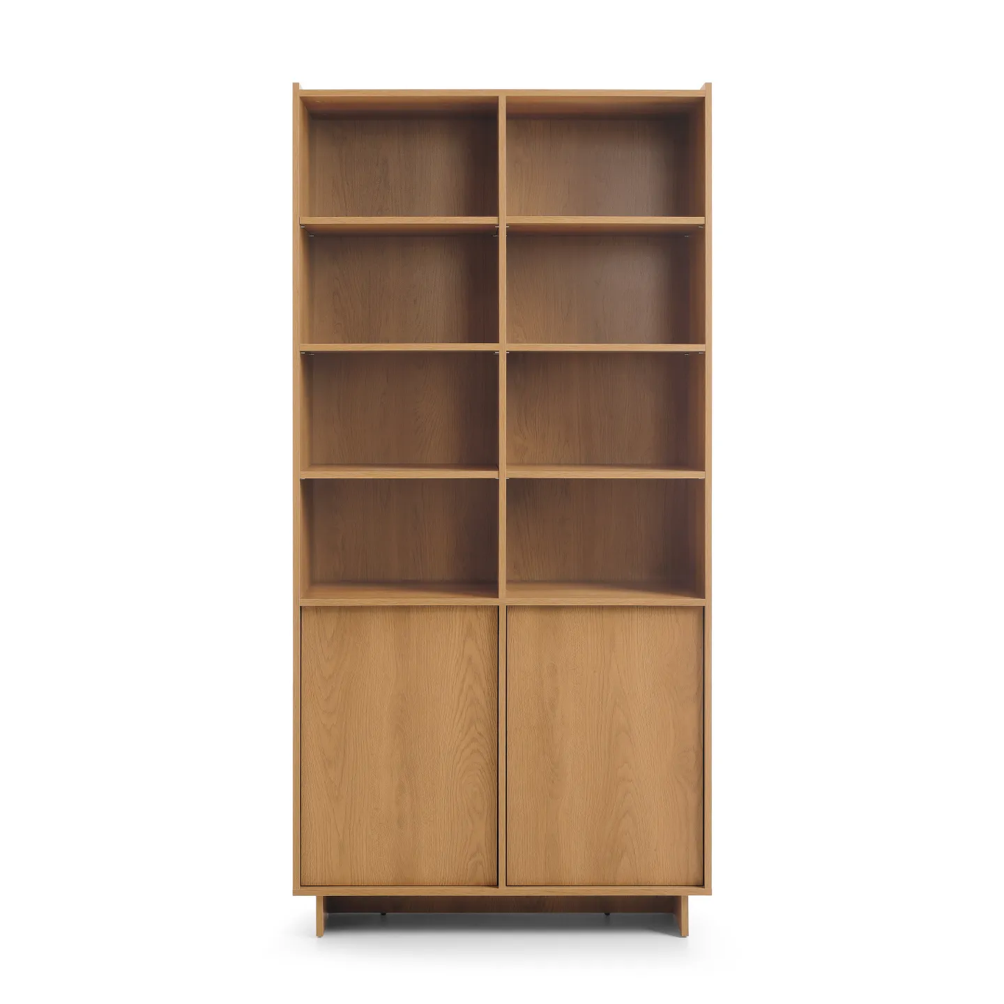Bücherregal mit Türen aus Holz – Standregal Eiche Natur