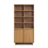 Bücherregal mit Türen aus Holz – Standregal Eiche Natur