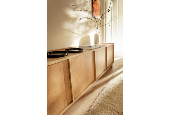 TV-Schrank Eiche Holzoptik Lowboard 175 cm | Yasumi