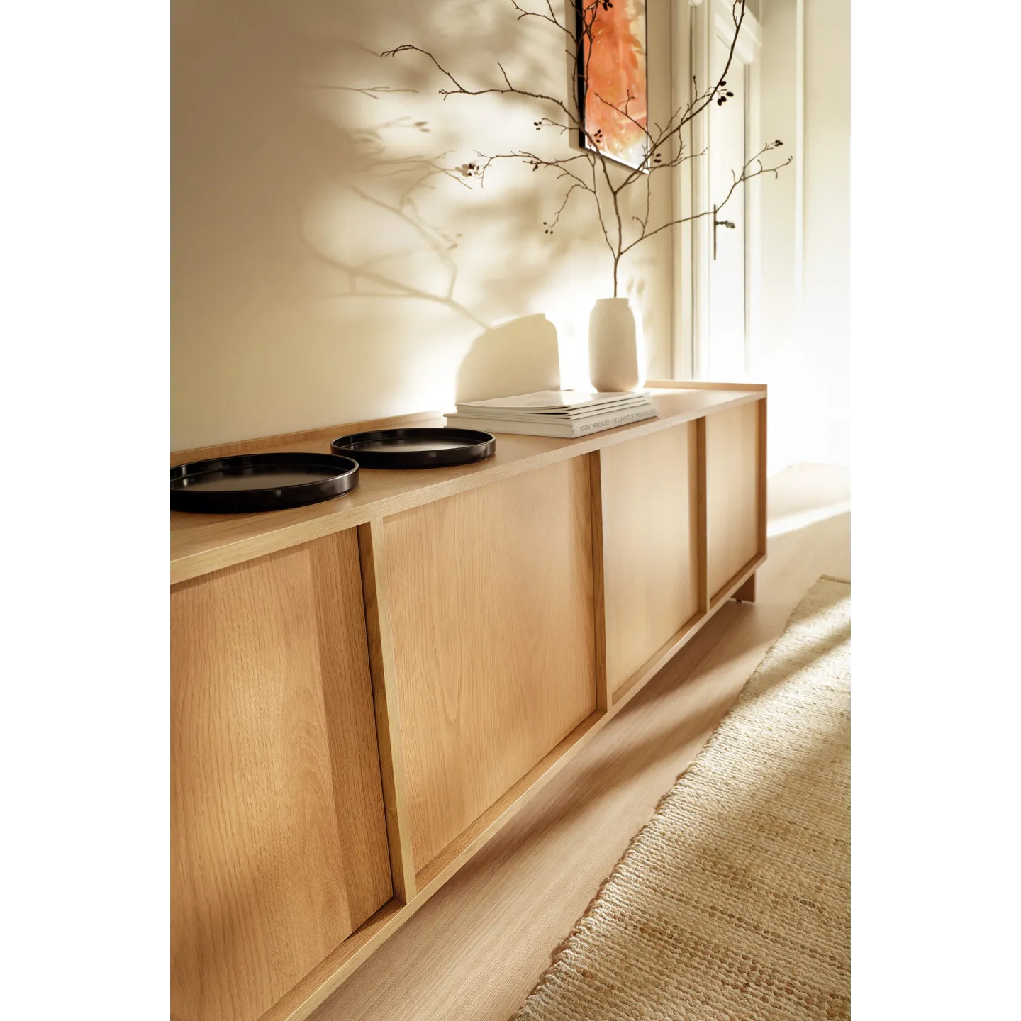 TV-Schrank Eiche Holzoptik Lowboard 175 cm | Yasumi