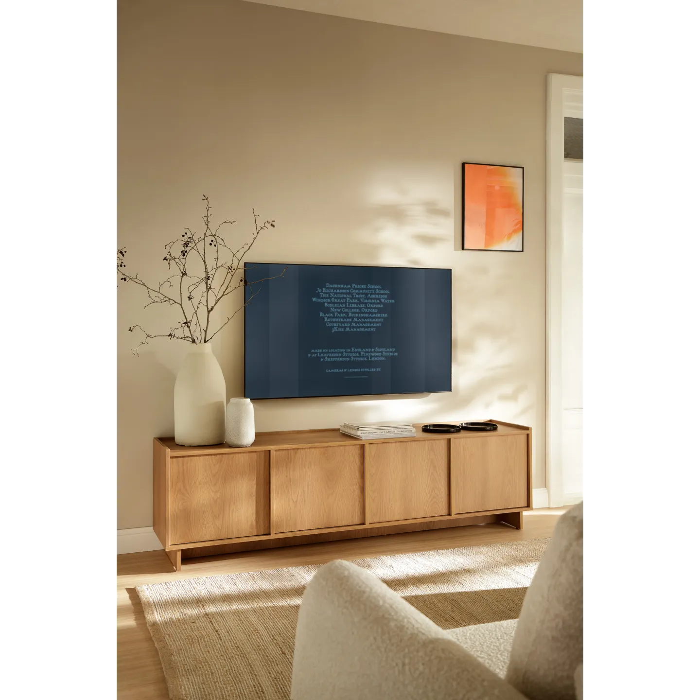 TV-Schrank Eiche Holzoptik Lowboard 175 cm | Yasumi