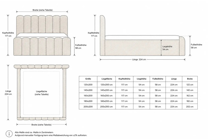 ETERNA BOXSPRINGBETT modernes Boxspringbett mit Bettkasten