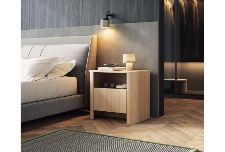 Nachttisch BARI S58 Eiche mit Schublade | Modern fürs Schlafzimmer