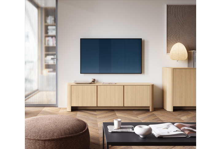 Lowboard BARI RTV Eiche hell 168 cm | TV-Schrank Holzoptik