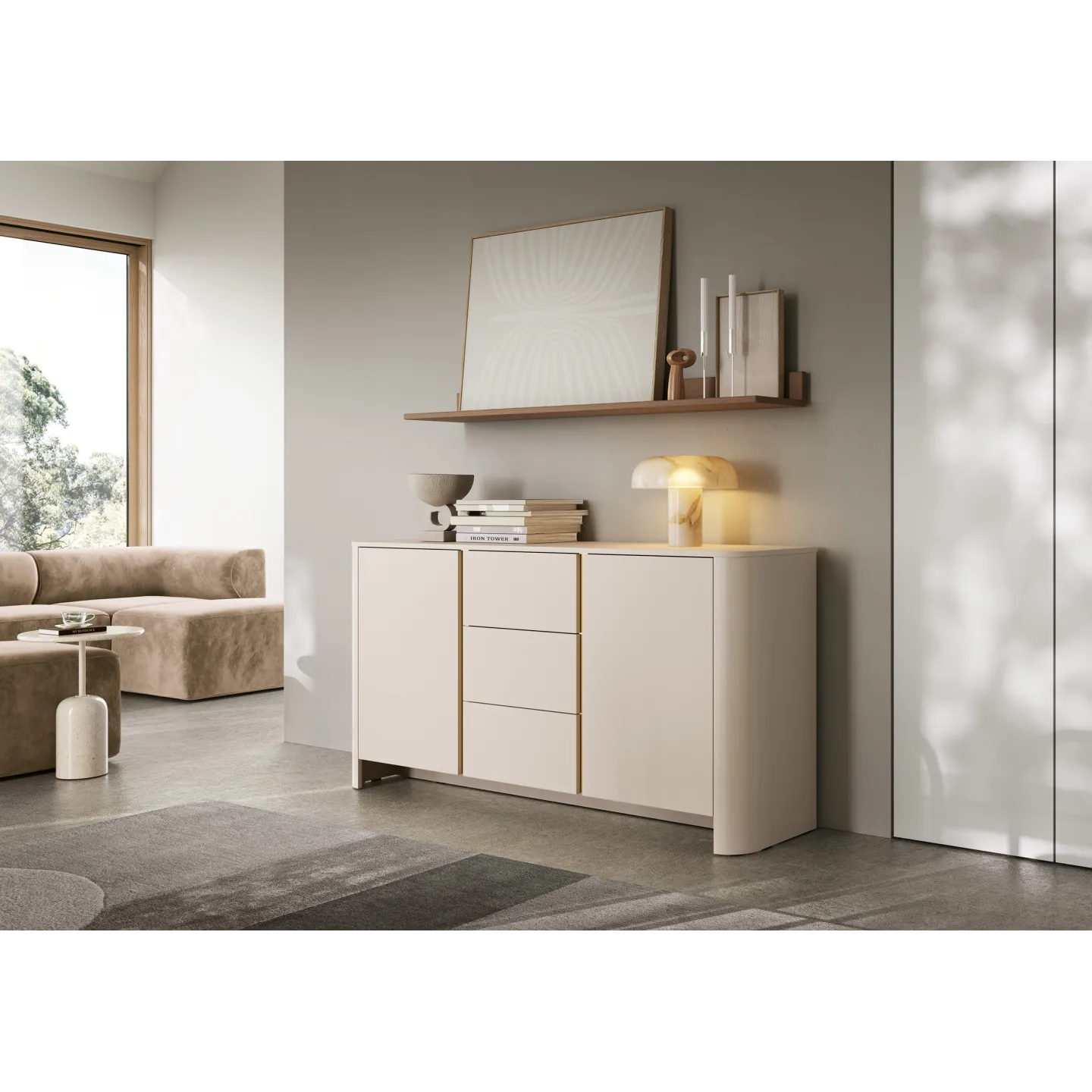 BARI Sideboard 168 cm Kaschmir oder Holzoptik