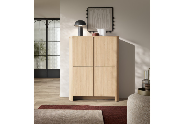 BARI K103 Kommode schmal 4-türig 103x39x132 cm