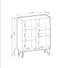 Harmony WT-97 Vitrine Schwarz Matt mit Glas & Gold