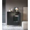 Harmony WT-97 Vitrine Schwarz Matt mit Glas & Gold