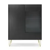 Harmony WT-97 Vitrine Schwarz Matt mit Glas & Gold