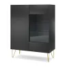 Harmony WT-97 Vitrine Schwarz Matt mit Glas & Gold