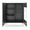 Harmony WT-97 Vitrine Schwarz Matt mit Glas & Gold