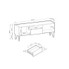 TV Lowboard Harmony RTV-144 Schwarz Matt mit Marmoroptik
