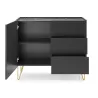 Kommode Schwarz Matt Harmony KSZ-97 mit Marmoroptik