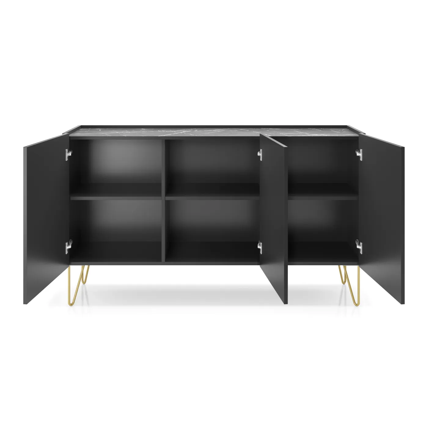 Harmony K-144 Sideboard Schwarz Matt mit Marmoroptik