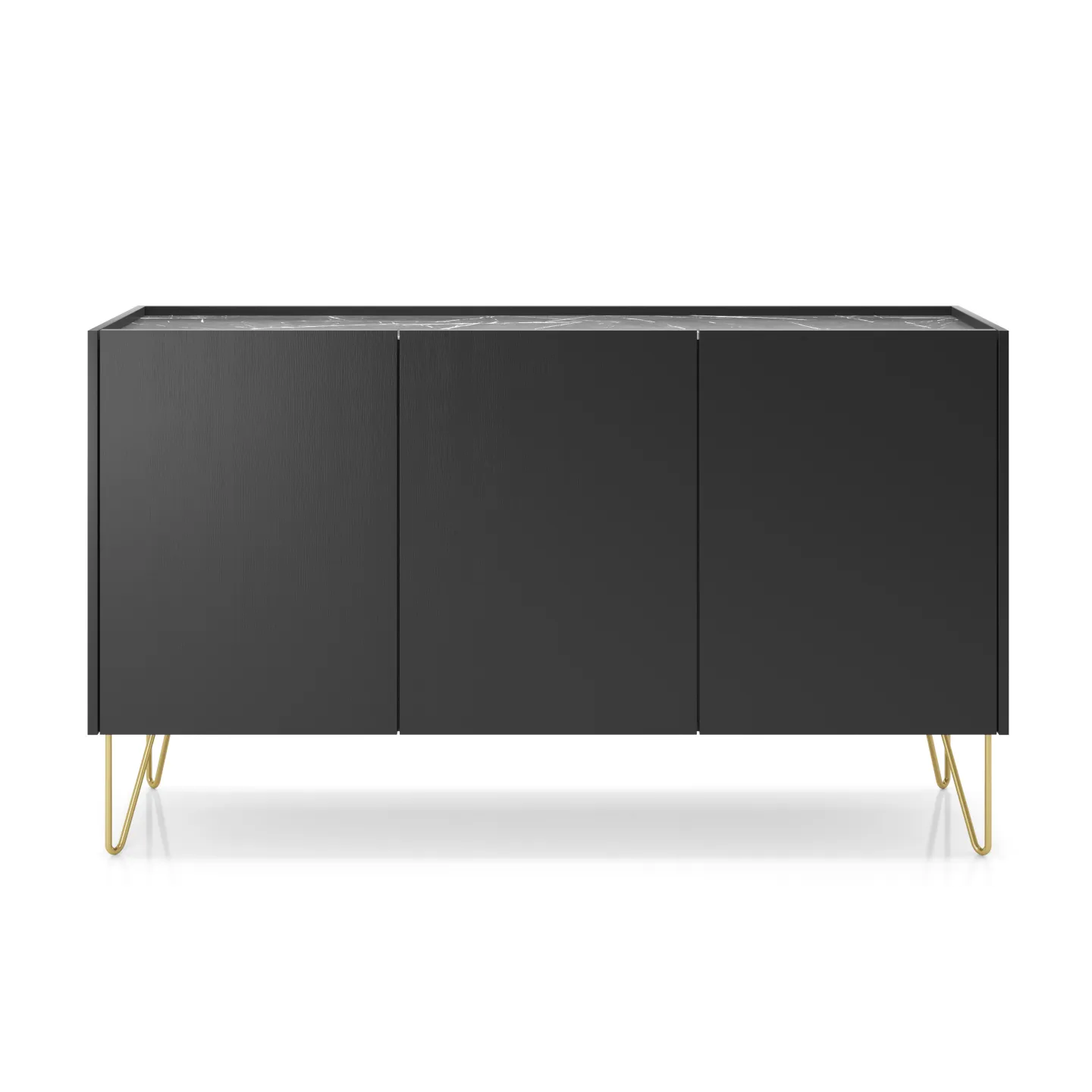 Harmony K-144 Sideboard Schwarz Matt mit Marmoroptik